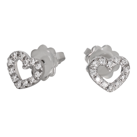 Cercei, Aur Alb, 18 k, 2.36 gr, cu Diamante, Cod Produs: 718651 - 2