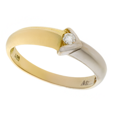 Inel, Aur Mixt, 18 k, 2.2 gr, cu Diamante, Cod Produs: 719173 - 1