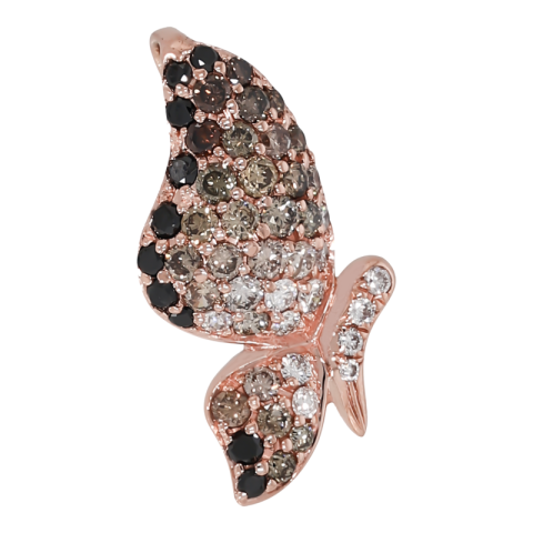 Pandantiv, Aur Roz, 18 k, 1.56 gr, cu Diamante, Cod Produs: 719527 - 2