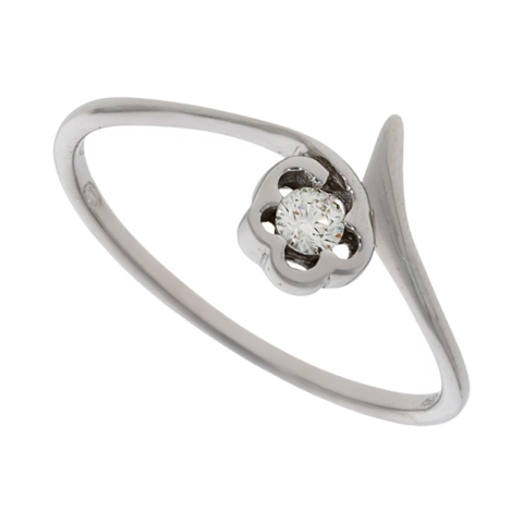 Inel, Aur Alb, 14 k, 1.22 gr, cu Diamante, Cod Produs: 719596 - 1