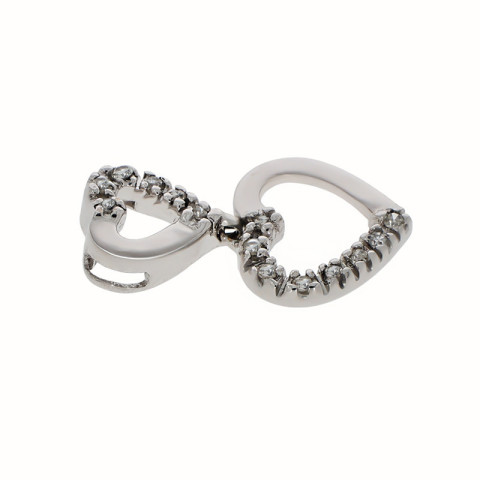 Pandantiv, Aur Alb, 14 k, 1.01 gr, cu Diamante, Cod Produs: 719980 - 2