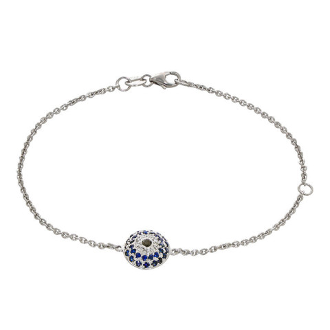 Bratara, Aur Alb, 18 k, 3.39 gr, cu Diamante, Cod Produs: 721210 - 2
