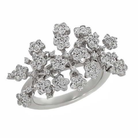 Inel, Aur Alb, 18 k, 9.71 gr, cu Diamante, Cod Produs: 721219 - 2