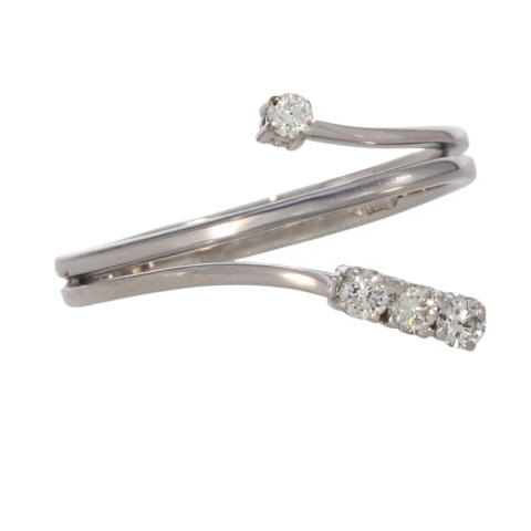 Inel, Aur Alb, 18 k, 2.58 gr, cu Diamante, Cod Produs: 722973 - 2