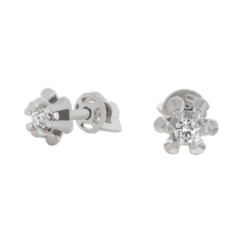 Cercei, Aur Alb, 14 k, 1.47 gr, cu Diamante, Cod Produs: 723800 - 2