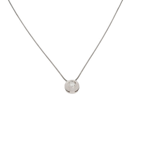 Colier, Aur Alb, 18 k, 1.13 gr, cu Diamante, Cod Produs: 724798 - 2