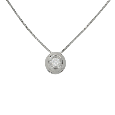 Colier, Aur Alb, 18 k, 1.13 gr, cu Diamante, Cod Produs: 724798 - 2