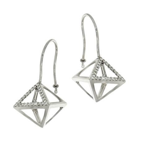 Cercei, Aur Alb, 18 k, 3.72 gr, Cod Produs: 726614 - 2