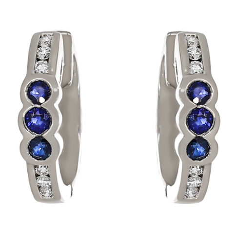 Cercei, Aur Alb, 18 k, 4.36 gr, cu Diamante, Cod Produs: 726871 - 2