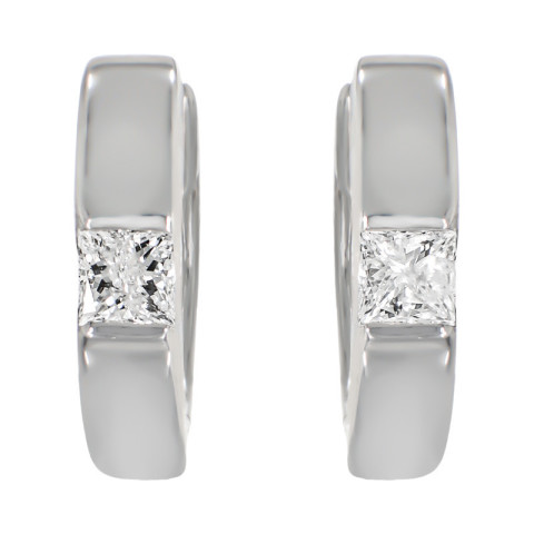 Cercei, Aur Alb, 18 k, 2.87 gr, cu Diamante, Cod Produs: 726872 - 2