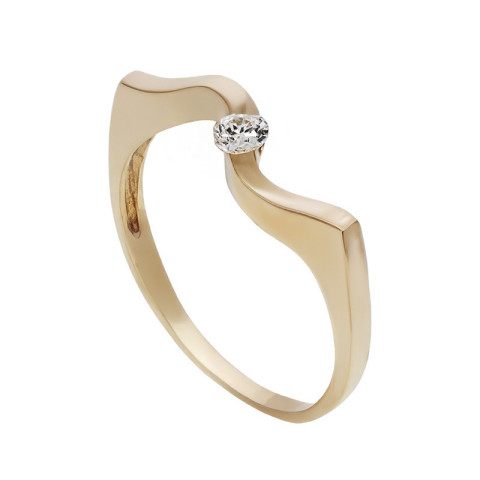 Inel, Aur Galben, 14 k, 1.85 gr, cu Diamante, Cod Produs: 727668 - 2