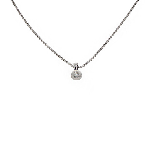 Colier, Aur Alb, 18 k, 2.15 gr, cu Diamante, Cod Produs: 727766 - 2