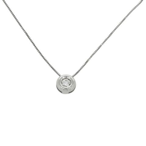 Colier, Aur Alb, 18 k, 1.39 gr, cu Diamante, Cod Produs: 727767 - 2