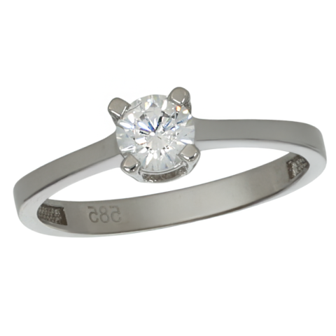 Inel De Logodna, Aur Alb, 14 k, 1.99 gr, Cod Produs: 727881 - 1