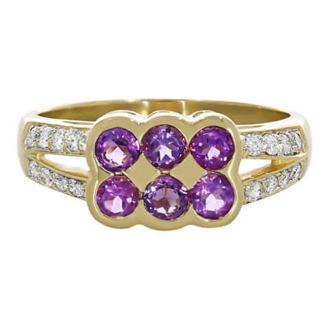 Inel, Aur Galben, 14 k, 3.92 gr, cu Diamante, Cod Produs: 729195 - 2