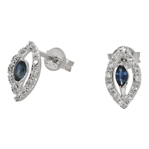 Cercei, Aur Alb, 18 k, 2.08 gr, cu Diamante, Cod Produs: 729221 - 2