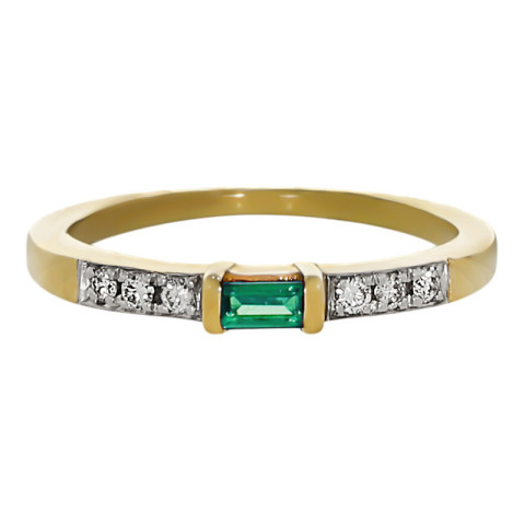 Inel, Aur Galben, 14 k, 2.42 gr, cu Diamante, Cod Produs: 729444 - 2