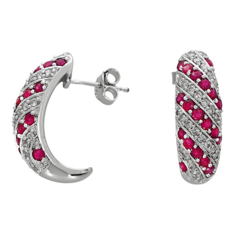 Cercei, Aur Alb, 14 k, 5.66 gr, cu Diamante, Cod Produs: 729493 - 2