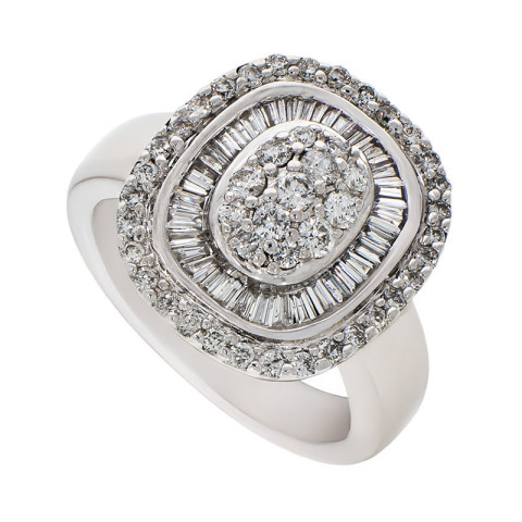 Inel, Aur Alb, 14 k, 10.28 gr, cu Diamante, Cod Produs: 729496 - 2