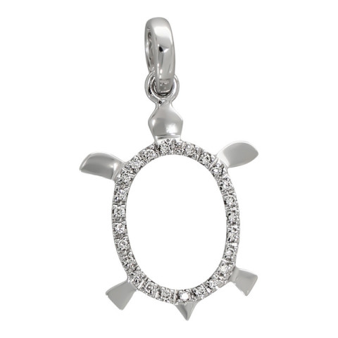 Pandantiv, Aur Alb, 18 k, 2.37 gr, cu Diamante, Cod Produs: 729542 - 2