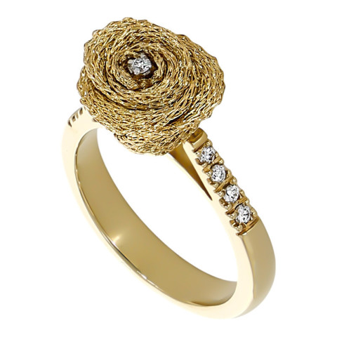 Inel, Aur Galben, 14 k, 5.28 gr, cu Diamante, Cod Produs: 729852 - 1