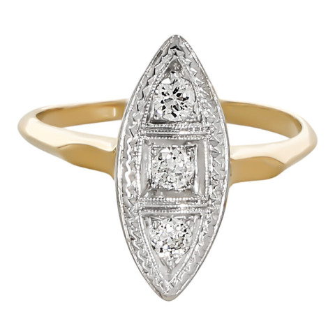 Inel, Aur Mixt, 14 k, 2.84 gr, cu Diamante, Cod Produs: 730006 - 2