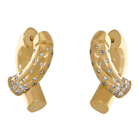 Cercei, Aur Galben, 18 k, 12.13 gr, cu Diamante, Cod Produs: 730243 - 2