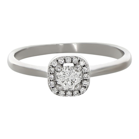 Inel, Aur Alb, 14 k, 1.96 gr, cu Diamante, Cod Produs: 730282 - 2