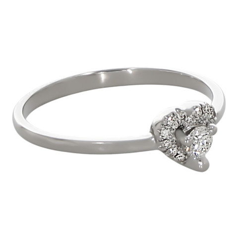 Inel, Aur Alb, 18 k, 1.3 gr, cu Diamante, Cod Produs: 730299 - 2