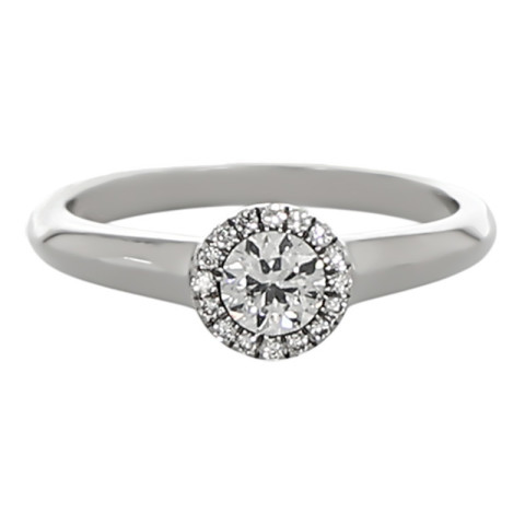 Inel, Aur Alb, 18 k, 2.8 gr, cu Diamante, Cod Produs: 733273 - 2