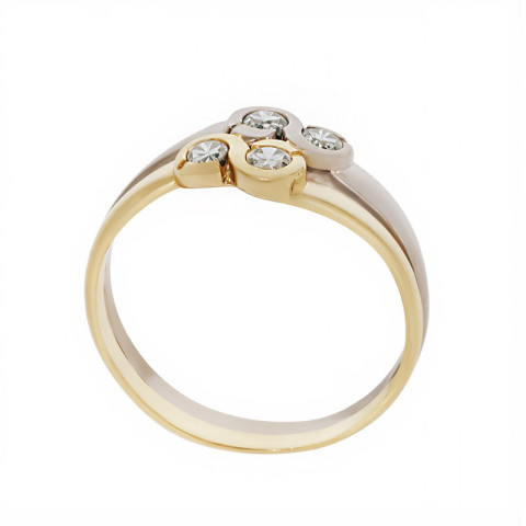 Inel, Aur Mixt, 18 k, 2.96 gr, cu Diamante, Cod Produs: 735335 - 2