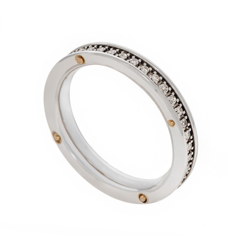Inel, Aur Mixt, 18 k, 5.83 gr, cu Diamante, Cod Produs: 735588 - 2