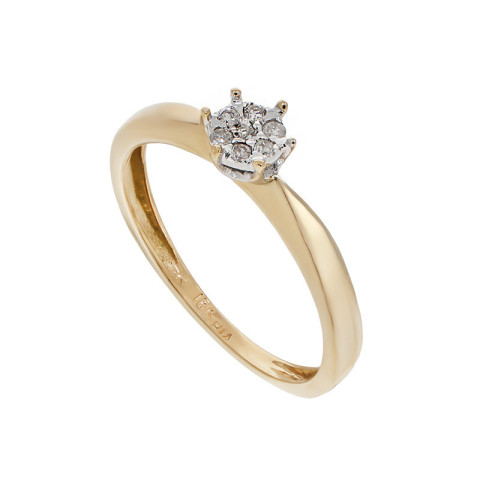 Inel, Aur Galben, 18 k, 1.89 gr, cu Diamante, Cod Produs: 736162 - 2
