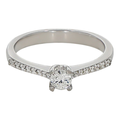 Inel, Aur Alb, 18 k, 3.35 gr, cu Diamante, Cod Produs: 737358 - 2