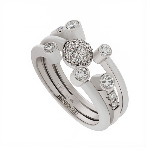 Inel, Aur Alb, 18 k, 10.85 gr, cu Diamante, Cod Produs: 737811 - 2