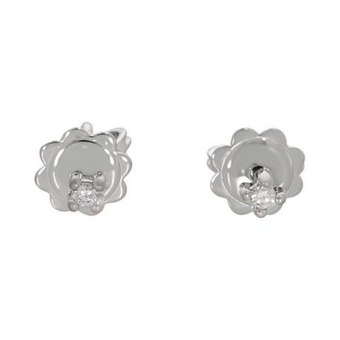 Cercei, Aur Alb, 18 k, 1.43 gr, cu Diamante, Cod Produs: 740586 - 2