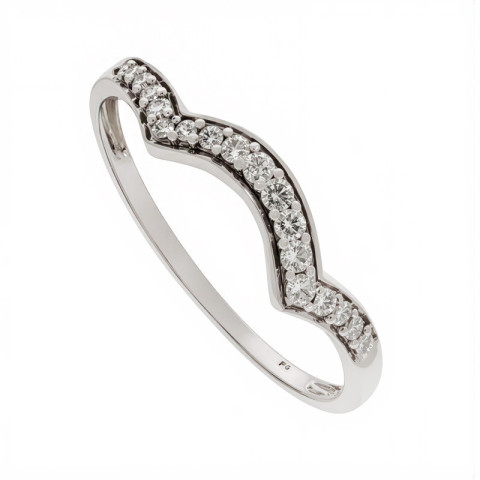 Inel, Aur Alb, 18 k, 1.98 gr, cu Diamante, Cod Produs: 741452 - 2