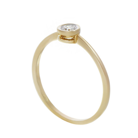 Inel, Aur Galben, 14 k, 1.35 gr, cu Diamante, Cod Produs: 741625 - 2