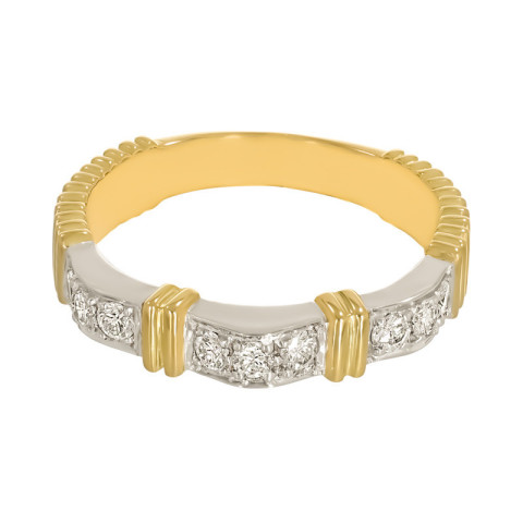 Inel, Aur Mixt, 18 k, 3.76 gr, cu Diamante, Cod Produs: 743037 - 2