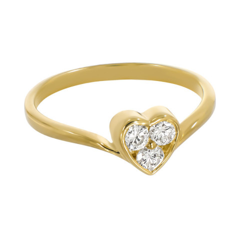 Inel, Aur Galben, 18 k, 1.74 gr, cu Diamante, Cod Produs: 743038 - 2