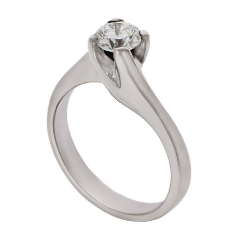 Inel De Logodna, Aur Alb, 18 k, 4.79 gr, cu Diamante, Cod Produs: 748738 - 2