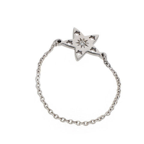 Inel, Aur Alb, 14 k, 0.46 gr, cu Diamante, Cod Produs: 748876 - 2