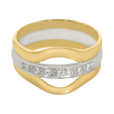 Inel, Aur Mixt, 18 k, 6.91 gr, cu Diamante, Cod Produs: 749186 - 2