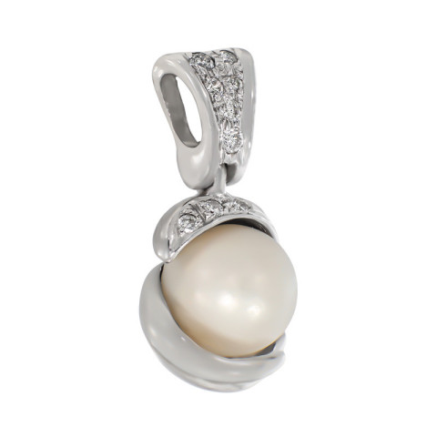 Pandantiv, Aur Alb, 18 k, 2.72 gr, cu Diamante, Cod Produs: 750386 - 2
