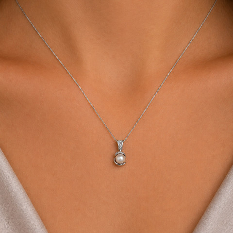 Pandantiv, Aur Alb, 18 k, 2.72 gr, cu Diamante, Cod Produs: 750386 - 3