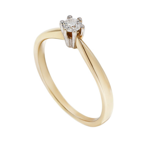 Inel De Logodna, Aur Mixt, 18 k, 2.27 gr, cu Diamante, Cod Produs: 750525 - 2