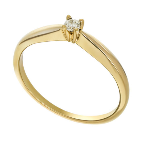 Inel De Logodna, Aur Galben, 14 k, 1.34 gr, cu Diamante, Cod Produs: 750531 - 2