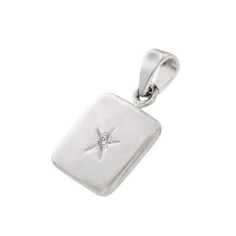 Pandantiv, Aur Alb, 14 k, 1.38 gr, cu Diamante, Cod Produs: 750810 - 2
