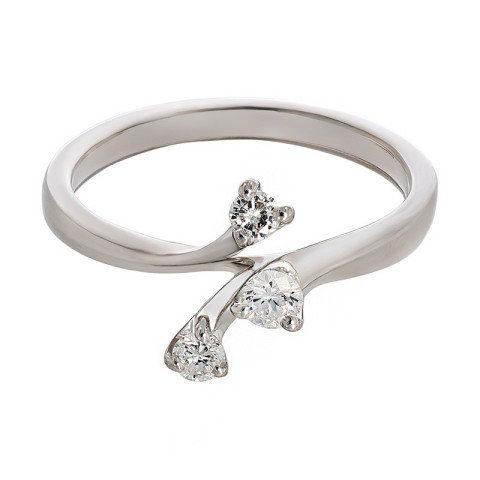 Inel, Aur Alb, 18 k, 2.68 gr, cu Diamante, Cod Produs: 752656 - 2