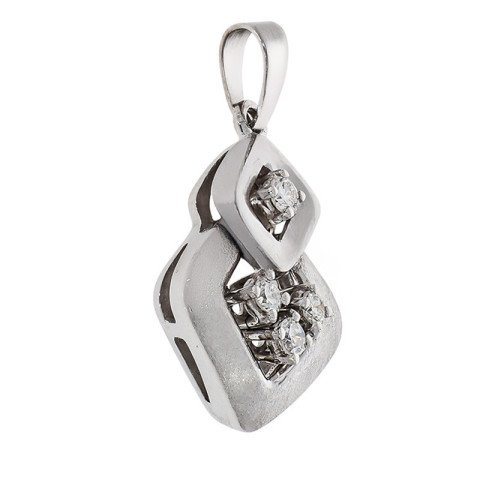 Pandantiv, Aur Alb, 14 k, 2.41 gr, cu Diamante, Cod Produs: 752658 - 2